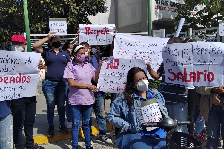 Trabajadores del Hospital Central de Barquisimeto exigen dotación y salario digno