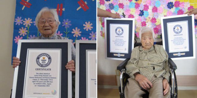 Gemelas japonesas de 107 años entran en el libro Guinness como las más longevas (Fotos)