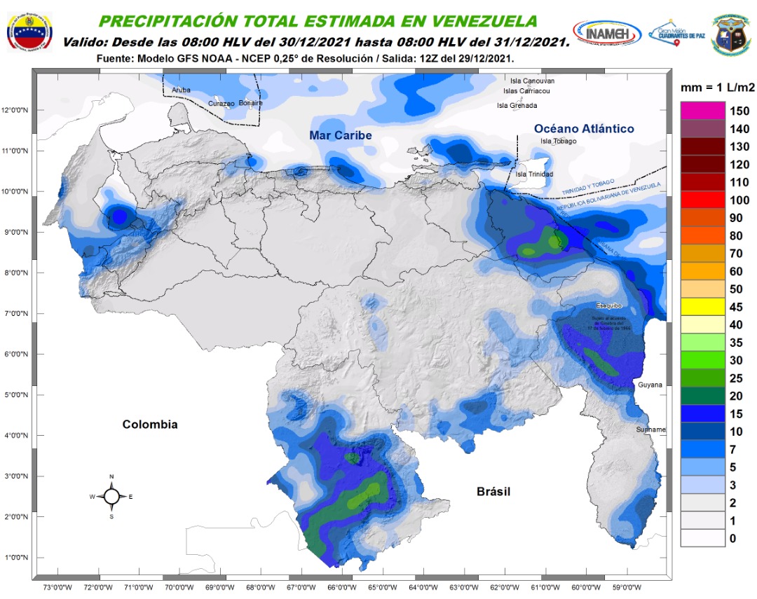 Lluvias con actividad eléctrica: el pronóstico de Inameh para este #30Dic