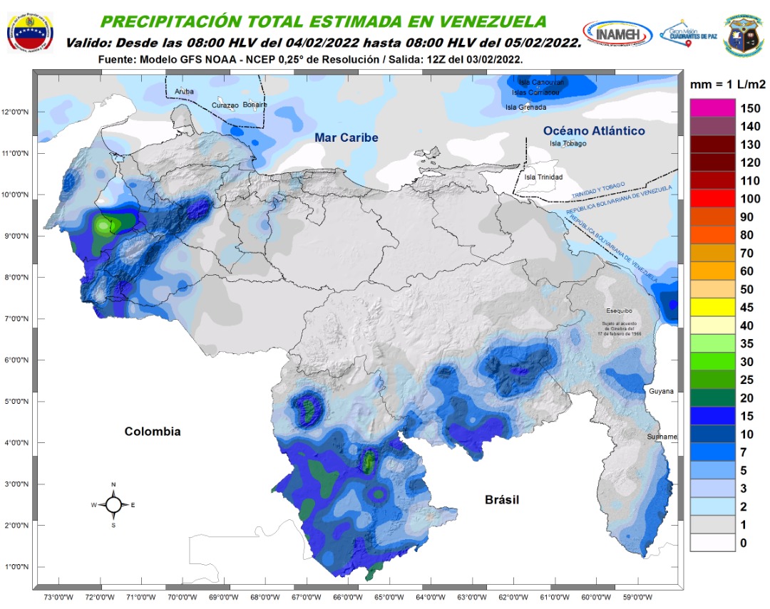 Nubosidad y actividad eléctrica: el pronóstico de Inameh para este #4Feb