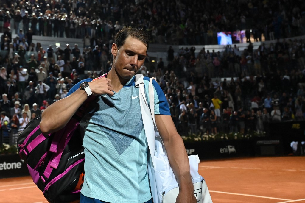 Nadal cayó lesionado en Roma a pocos días del Roland Garros