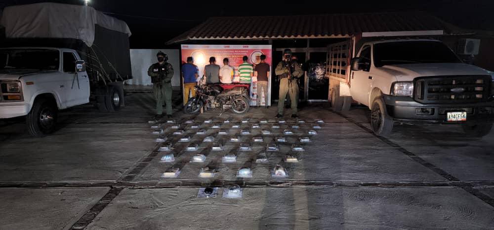 Incautación de 51 kilos de cocaína en Táchira dejó cinco detenidos