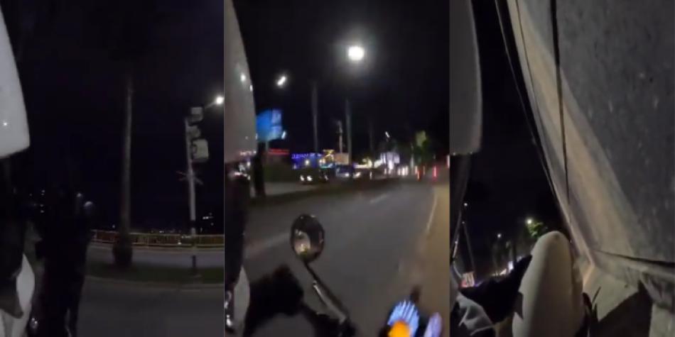 VIDEO: Por tratar de insultar a la cámara de fotomulta, un motorizado se estrelló en Colombia