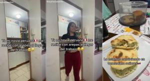 “La estamos convirtiendo, señores”: Peruana le prepara arepas a su novio venezolano y su reacción se hizo VIRAL