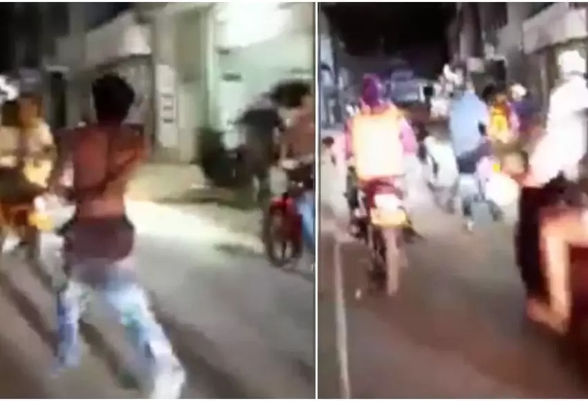 VIDEO: Ladrón fue amarrado a una moto y arrastrado por el pueblo mientras todos celebraban