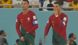 Cristiano Ronaldo se sacó algo de la ropa interior y se lo comió, ¿qué se está tomando?