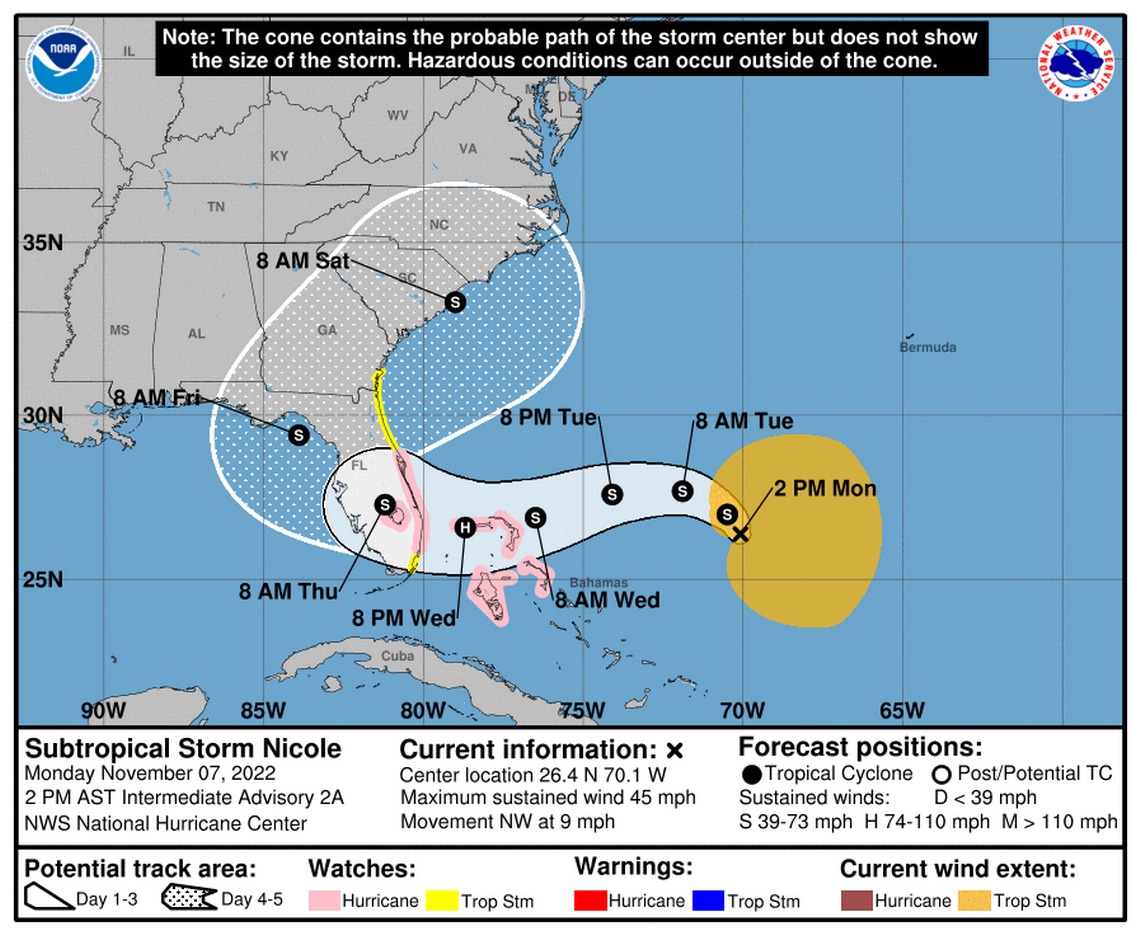 Declaran estado de emergencia en Florida por tormenta Nicole