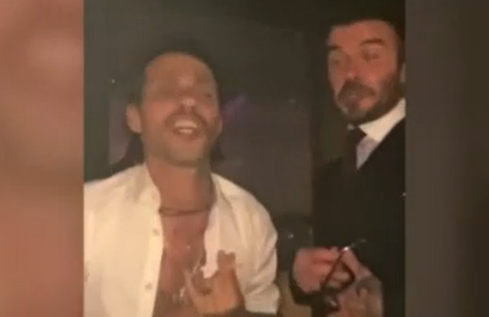 David Beckham y Marc Anthony se hacen virales bailando y cantando en la boda del salsero