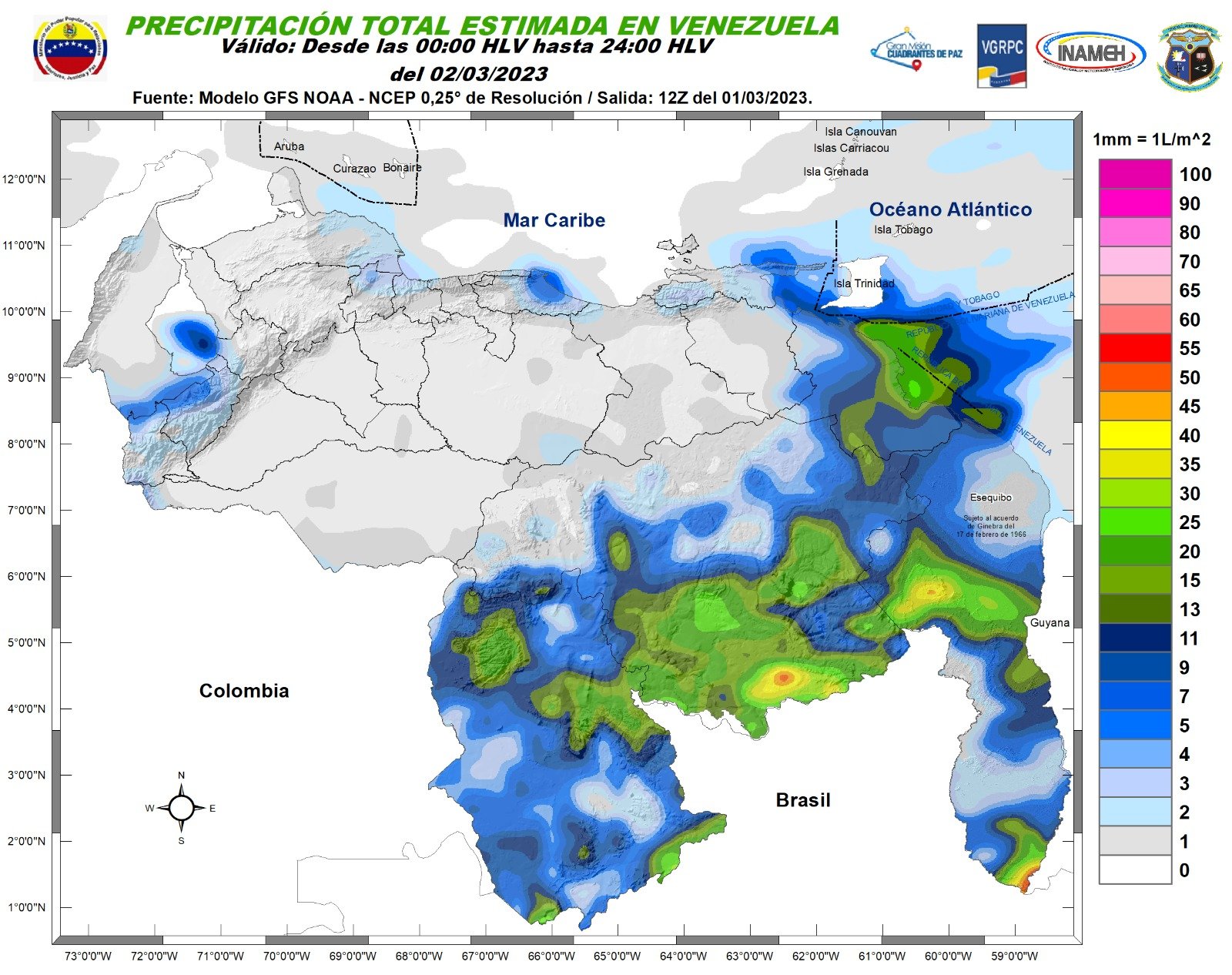 Inameh prevé nubosidad y lloviznas en algunas zonas de Venezuela este #2Mar