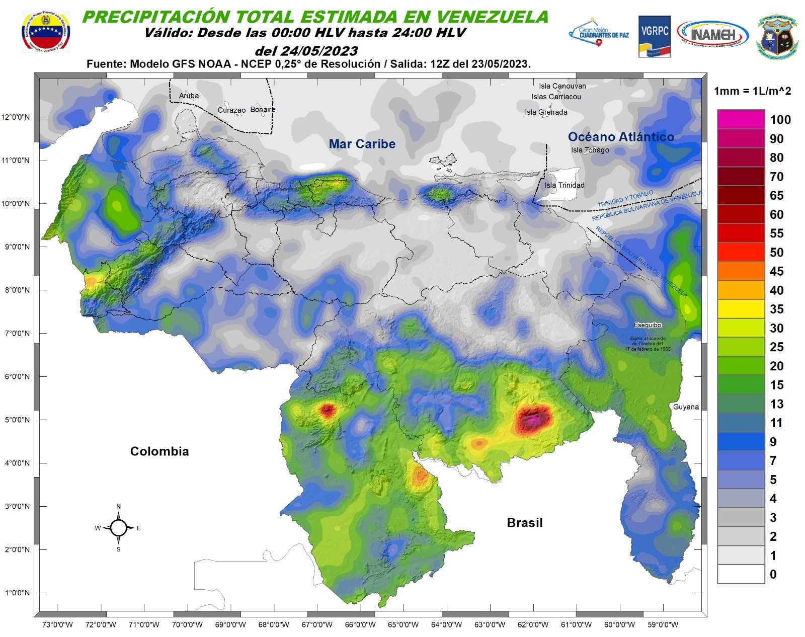 Inameh prevé nubosidad con descargas eléctricas en gran parte del territorio nacional este #24May