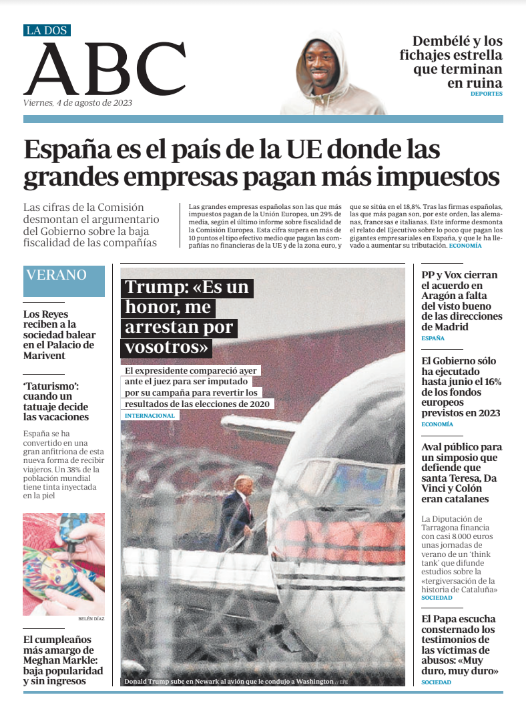 Portadas de la prensa internacional de este viernes 4 de agosto de 2023