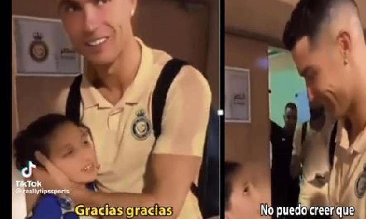 EN VIDEO: Cristiano Ronaldo le cumplió el sueño a una niña con discapacidad visual