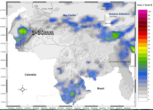 Inameh prevé lluvias y lloviznas en algunas áreas de Venezuela este #1Ene