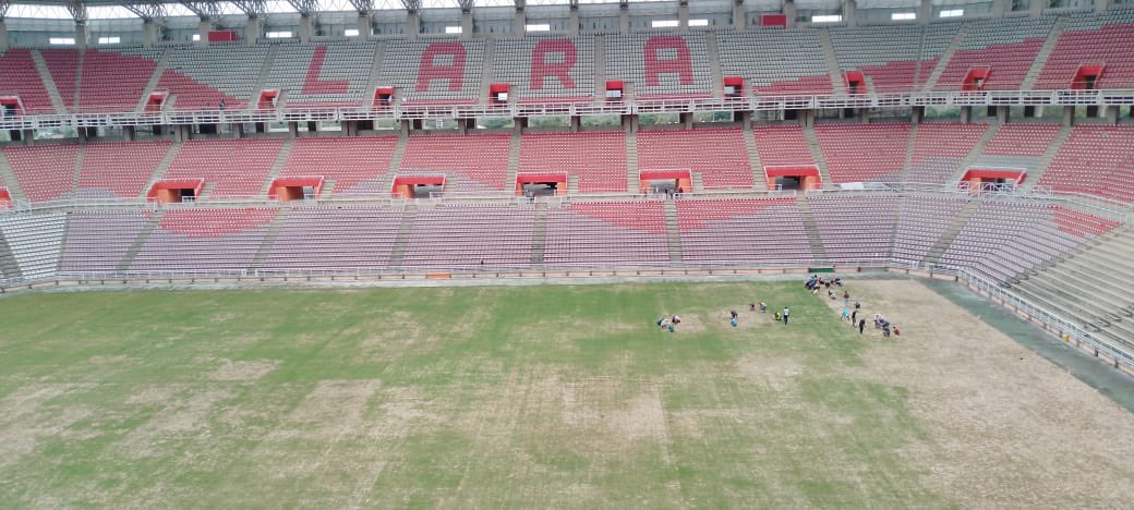 Preocupación por el engramado del Estadio Metropolitano de Cabudare a horas de iniciar el Preolímpico (FOTOS)