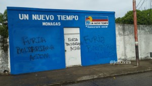 Sede de Un Nuevo Tiempo en Maturín amaneció con la “Furia Bolivariana” pintada en sus paredes
