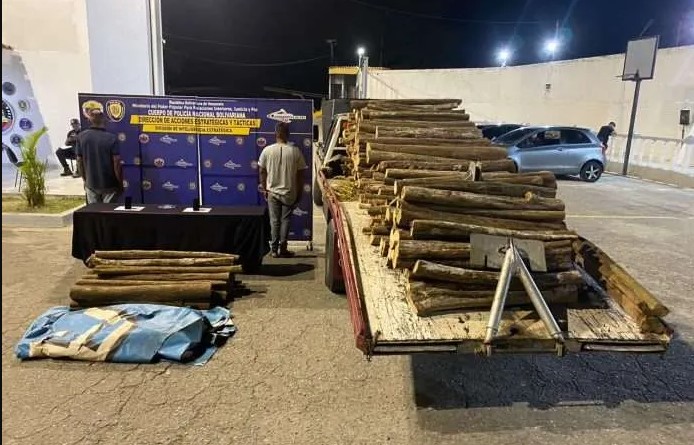 La PNB detuvo a dos hombres que transportaban madera ilegal en Yare
