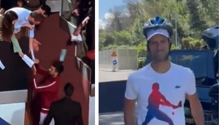Novak Djokovic fue agredido mientras firmaba autógrafos: esta fue su graciosa reacción (Videos)