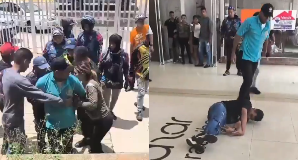 Video sensible: dos hombres se fueron a las manos en centro comercial de Maracaibo y uno acabó convulsionando