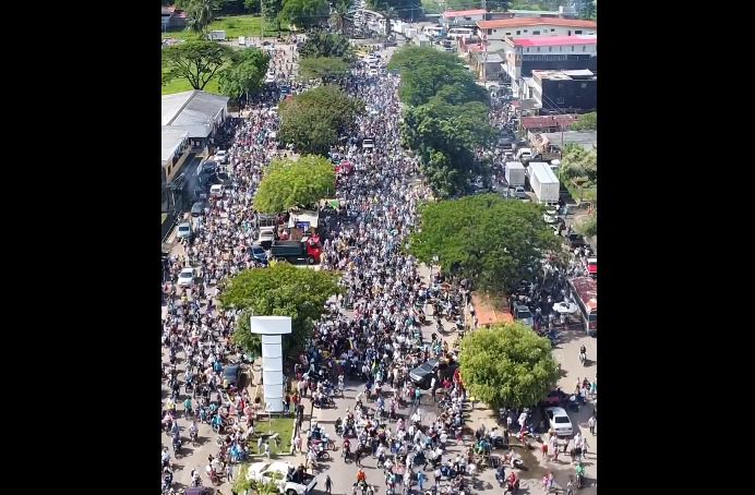 Dron captó VIDEO de imparable caravana motorizada que acompañó a María Corina Machado en Coloncito