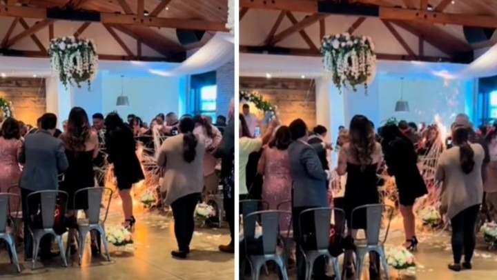 El impactante momento en el que el vestido de una novia se incendió en plena boda en California (VIDEO)