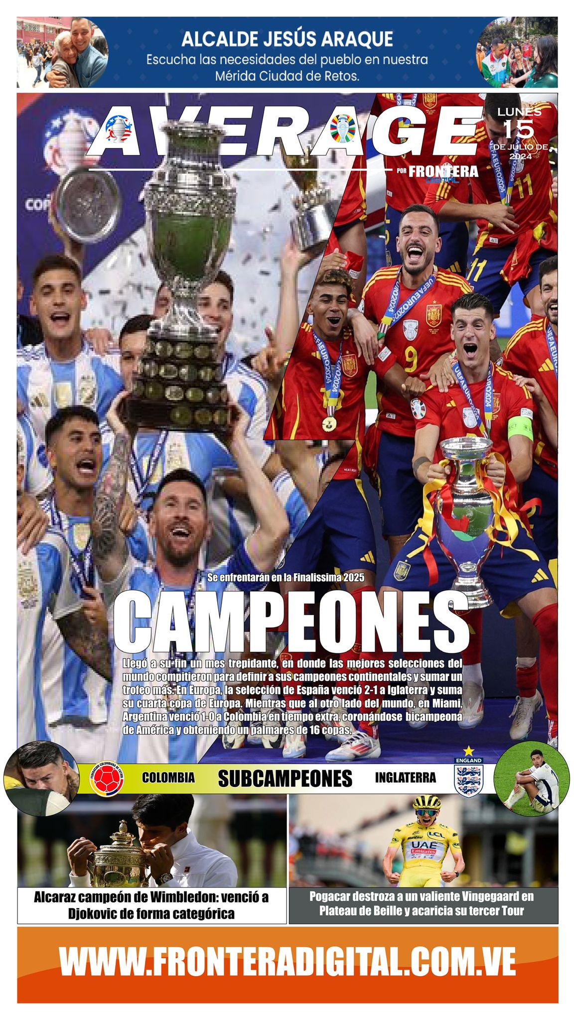 Portadas de este lunes 15 de julio de 2024